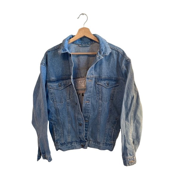 Carlos n Charlie's Manzanillo Mexico Blue Denim Trucker Jean Jacket Men's Size - Picture 1 of 5